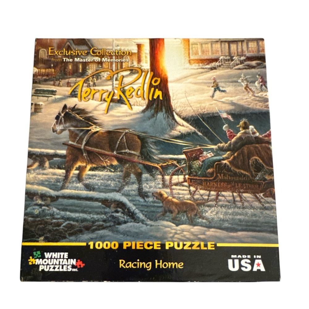 Terry Redlin Racing Home 1000 piece puzzle Exclusive Collection Made in USA 2010